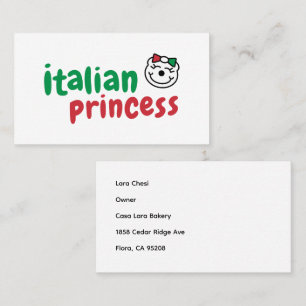 Italian Princess – Cute Hand-Drawn Bear Business Card
