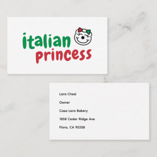 Italian Princess – Cute Hand-Drawn Bear  Business Card