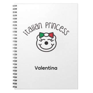 Italian Princess – Cute Hand-Drawn Bear  Notebook