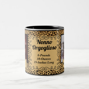 ITALIAN Proud Grandfather Cheetah 2 Photo Two-Tone Coffee Mug