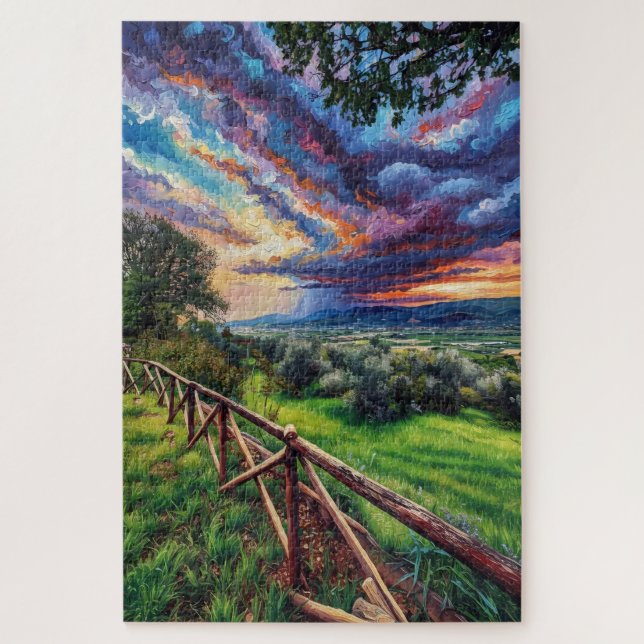 Italian Quickening Storm Impressionist Art Puzzle (Vertical)