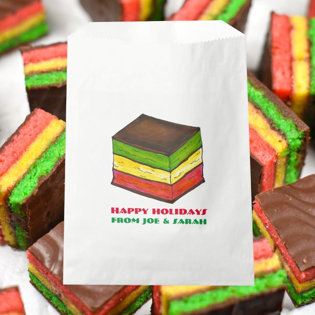 Italian Rainbow Seven 7 Layer Christmas Cookie Favour Bag (Italian Rainbow Favor Bag)