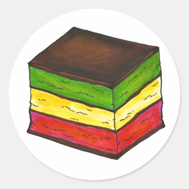 Italian Rainbow Seven Layer Christmas Xmas Cookie Classic Round Sticker (Front)