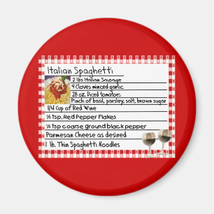 Italian Recipe Card Gifts "Spaghetti" Magnet
