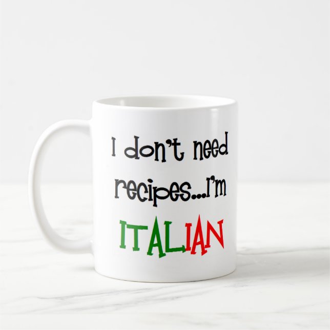italian recipes coffee mug (Left)