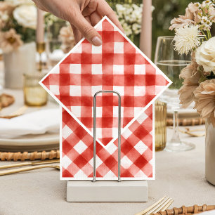 Italian Red Gingham Meatball Pasta Baby Shower Napkin