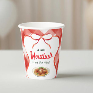 Italian Red Gingham Meatball Pasta Baby Shower Paper Cups