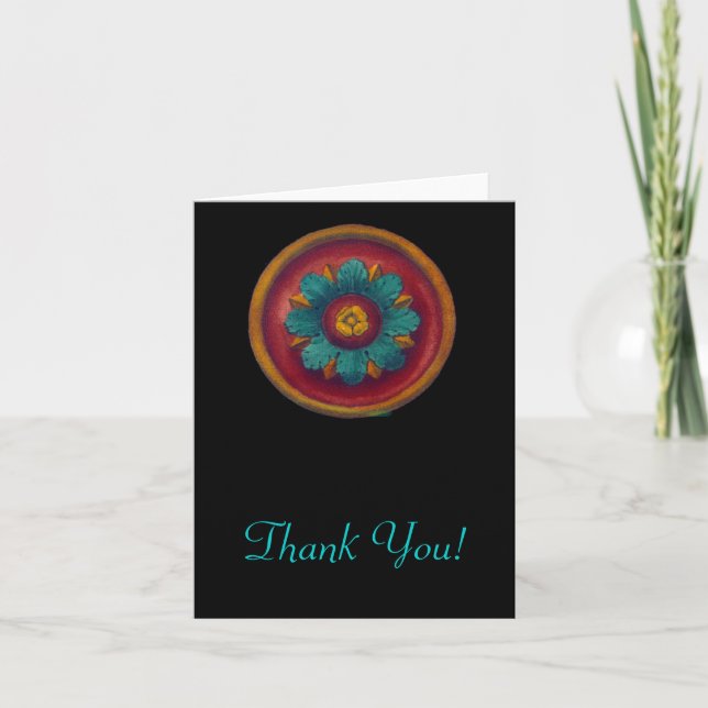 Italian Renaissance Architectural Rosette No. 5 Thank You Card (Front)