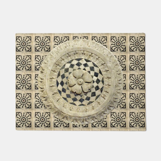 Italian Renaissance Marble Pattern Doormat (Front)