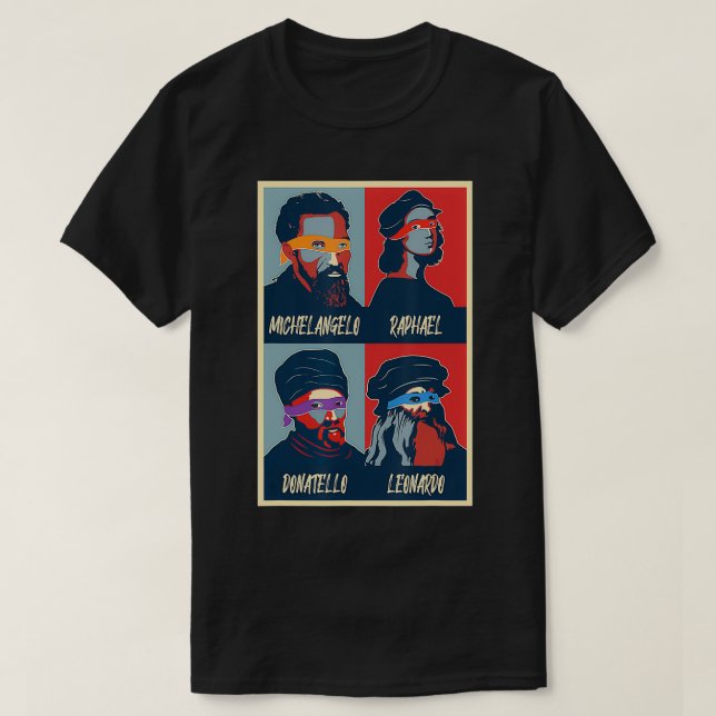 Italian Renaissance Ninja Artist Leonardo da Vinci T-Shirt (Design Front)