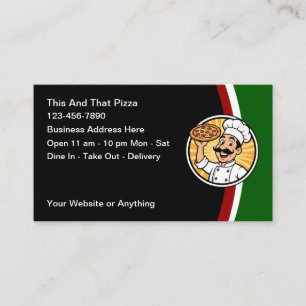 Italian Restaurant And Pizza Place Business Cards
