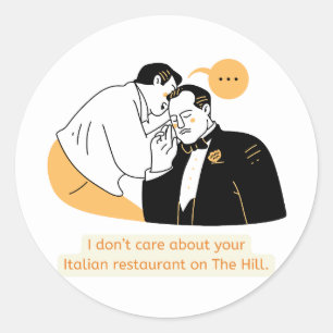 Italian restaurant classic round sticker