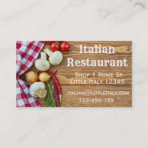 Italian restaurant or catering business card