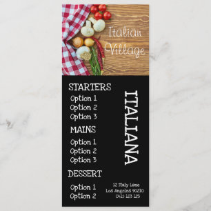 Italian restaurant pizza dinner menu