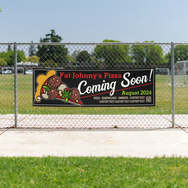 Italian Restaurant Pizzeria Custom Announcement Banner (Insitu)