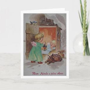 Italian Retro Christmas and New Year Greeting Card