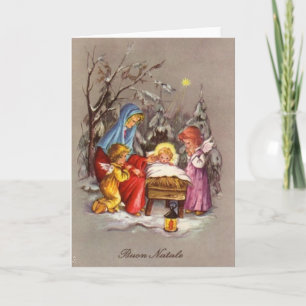Italian Retro Christmas Nativity Greeting Card