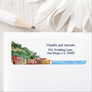 Italian Riviera Coastline Return Address Label