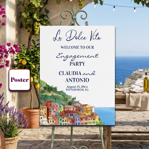 Italian Riviera Engagement Party Welcome Poster