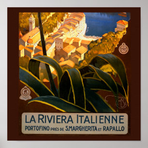 Italian Riviera Europe Italy Travel Poster