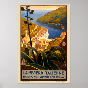 Italian Riviera Europe Italy Travel Poster