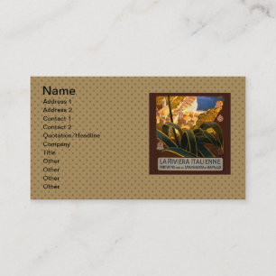 Italian Riviera Europe Italy Travel Poster Business Card