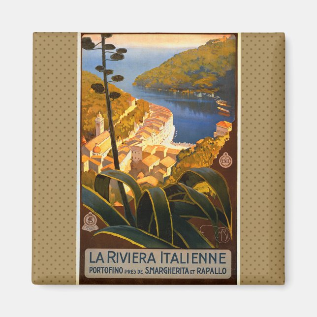 Italian Riviera Europe Italy Travel Poster Magnet (Front)