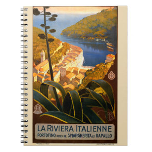 Italian Riviera Europe Italy Travel Poster Notebook