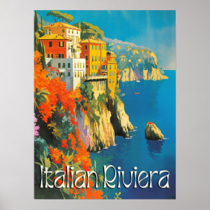 Italian Riviera Retro Travel  Poster