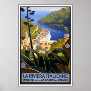 Italian Riviera Vintage Travel Poster