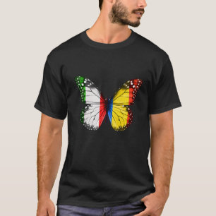 Italian Romanian Flag Butterfly T-Shirt