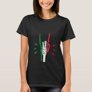 Italian Roots Skeleton Hand Italy Flag V-Neck T-Shirt