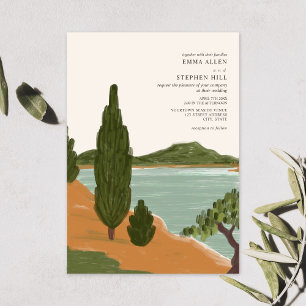 Italian Rustic Lake Como Destination Wedding Invitation