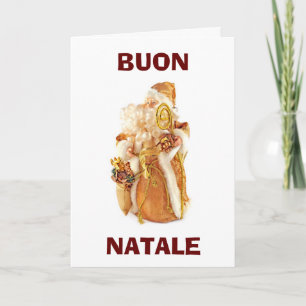 ITALIAN SANTA SAY "BUON NATALE" EATDRINKBEMERRY HOLIDAY CARD
