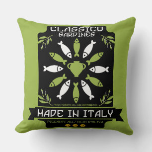 Italian Sardine Art Print Kitchen Gift Cushion