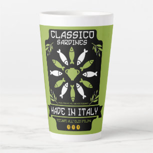 Italian Sardine Art Print Kitchen Gift Latte Mug