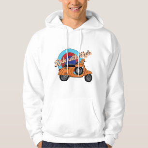 Italian Scooter Hoodie   Vintage Style Ride