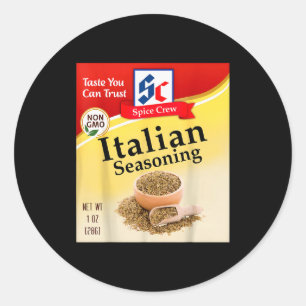 Italian Seasoning Condiment Costume Holiday Sce Co Classic Round Sticker