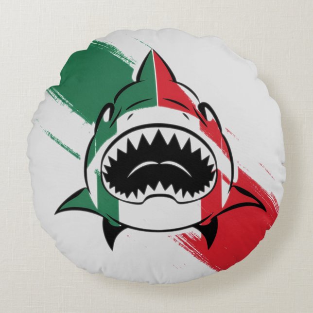 Italian Shark Round Cushion (Front)