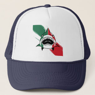 Italian shark trucker hat