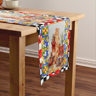 Italian, Sicilian art. maiolica, tiles, baroque ar Short Table Runner