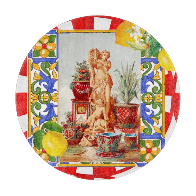 Italian,Sicilian art,maiolica,tiles,baroque art   Cutting Board (Front)