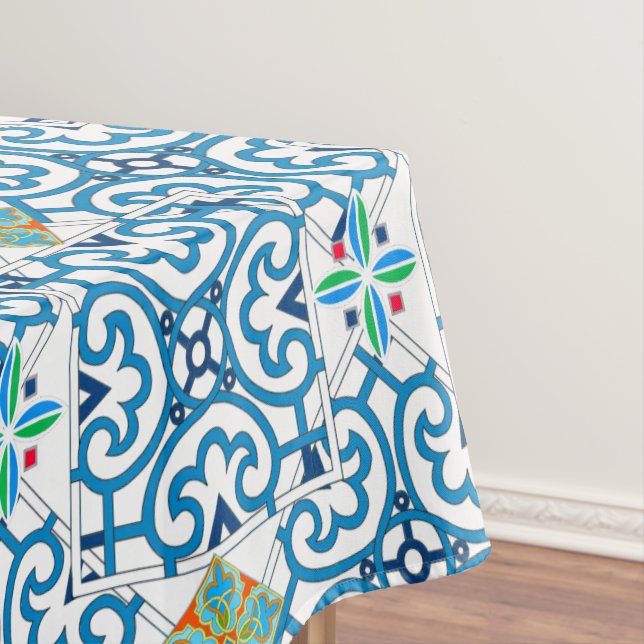 Italian,Sicilian art,majolica,tiles,Moroccan tiles Tablecloth (In Situ)