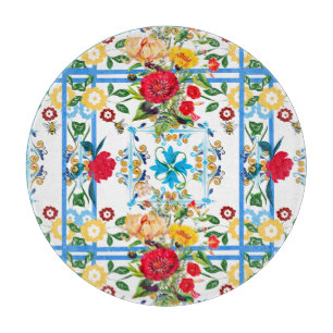 Italian,Sicilian,floral,majolica pattern   Cutting Board