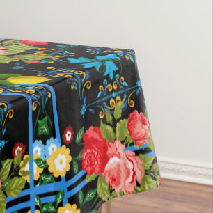 Italian,Sicilian,floral,majolica pattern    Tablecloth