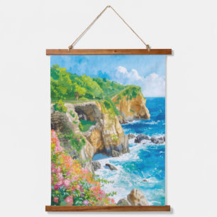 Italian Sicily Coastline Hanging Tapestry
