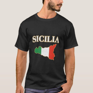 Italian Sicily Map Sicilia Sicilian T-Shirt