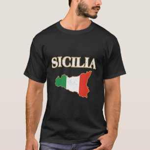Italian Sicily Map Sicilia Sicilian T-Shirt