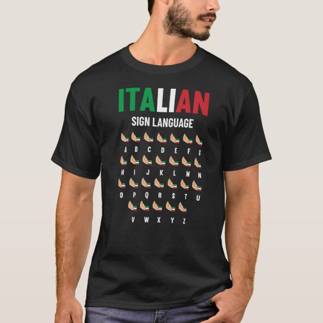 Italian Sign Language Hand Gesture Premium T-Shirt (Front)