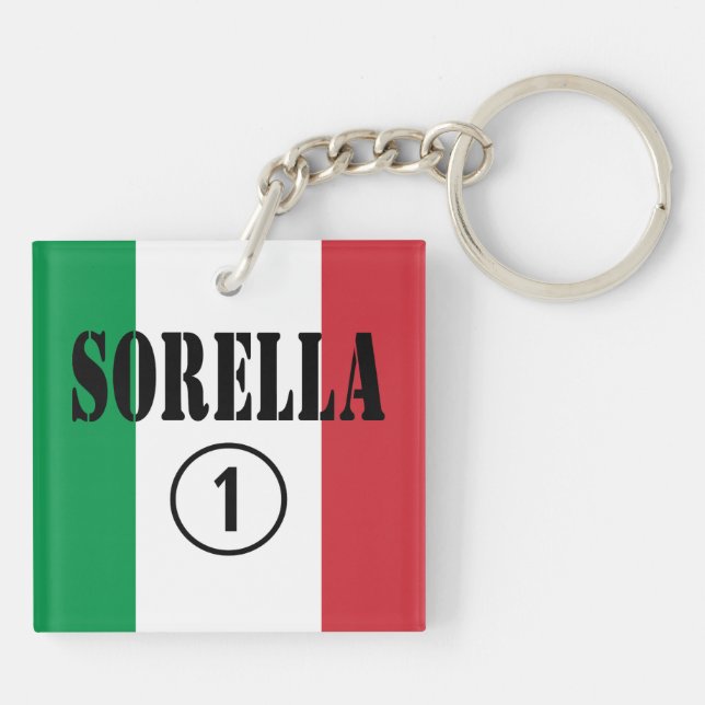 Italian Sisters : Sorella Numero Uno Key Ring (Back)